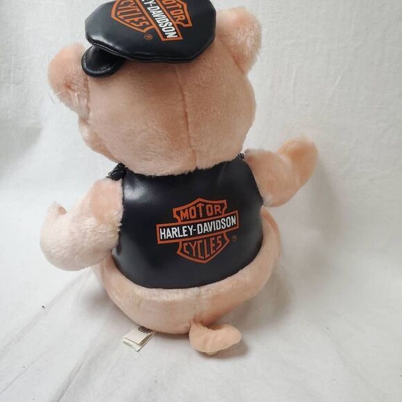 Harley-Davidson Pig Plush Stuffed Animal Biker Vest Hat Motorcycle 14" - Picture 5 of 7